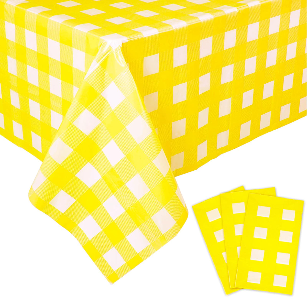 Kesfey 3 Packs Sage Green Gingham Tablecloth Sage Green and White Checkered Table Cloths 54 x 108 Inches Disposable Plastic Gingham Tablecovers Waterproof Picnic Camping Table Covers for Baby Shower