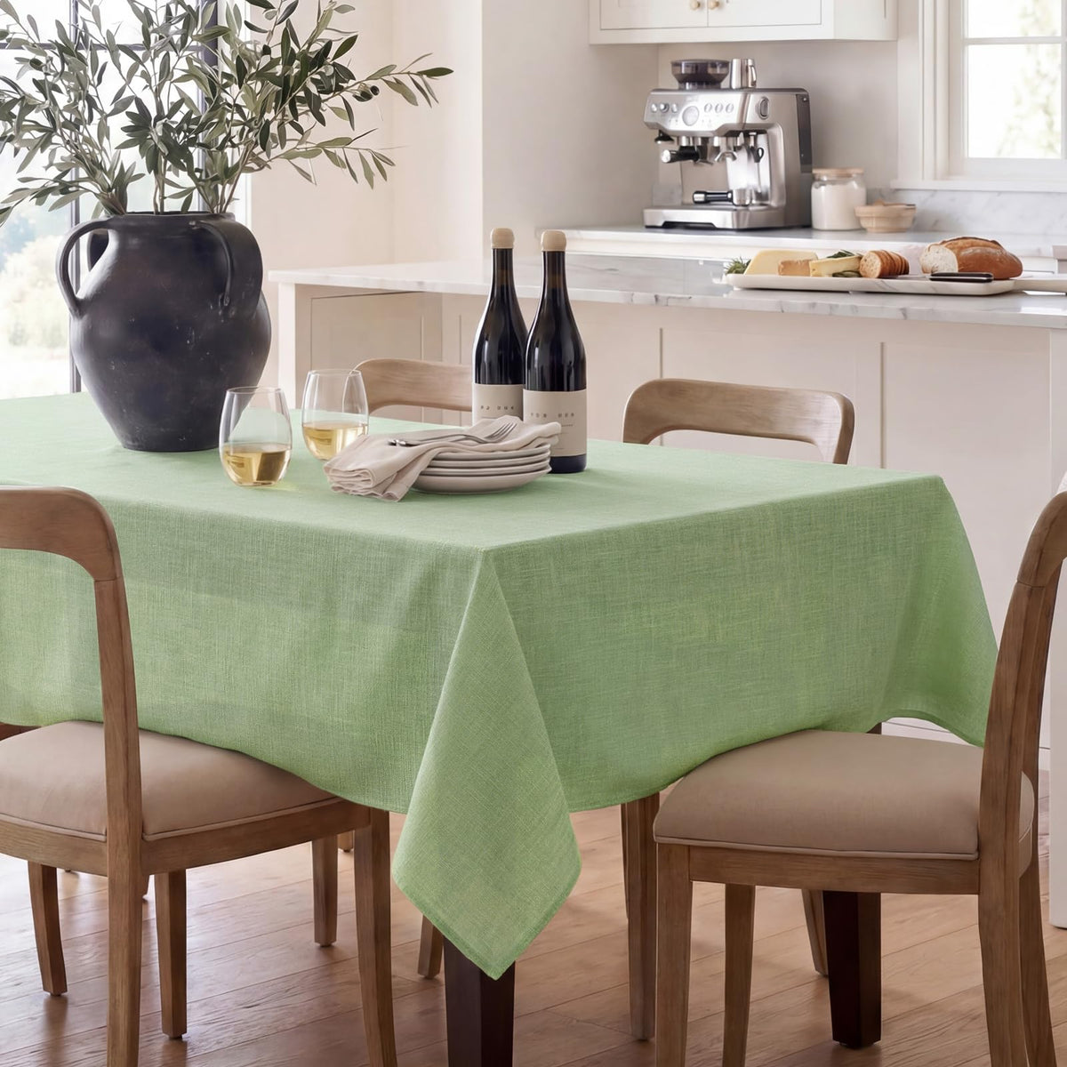NOVILYS Rust Fall Rectangle Tablecloth with Linen Textured, 60 x 84 Inch