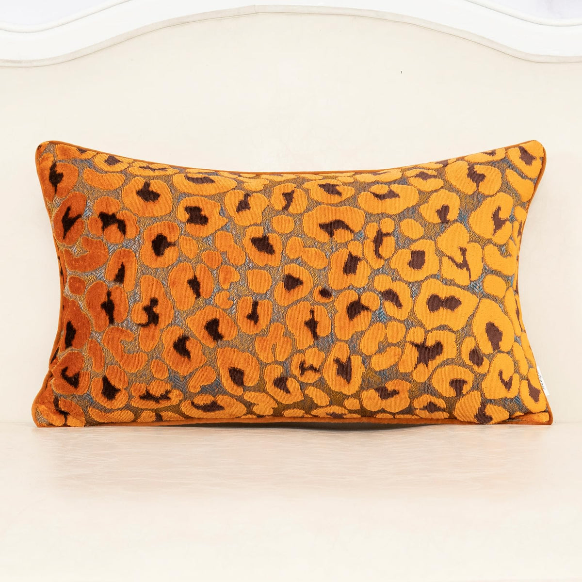 Alerfa Green Brown Floral Throw Pillow Cover 20 x 20 Inch Cut Velvet Sqaure Luxury Decorative Pillow Cover for Couch Living Room Bedroom