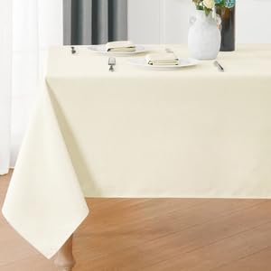 Veblandy Rectangle Tablecloth Waterproof Linen Textured Table Cloth Stain and Wrinkle Resistant Washable, Decorative Fabric Table Cover for Dining, Party and Camping (Sage Green, 52 * 70)