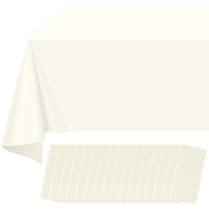 12 Pack Blue and White Plastic Checkered Tablecloth, Premium Decorative Disposable Blue Gingham Plaid Table Cloths for Parties, Rectangle Party Table Cover for Picnic Farm Birthday Wedding, 54x108Inch