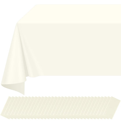 12 Pack Blue and White Plastic Checkered Tablecloth, Premium Decorative Disposable Blue Gingham Plaid Table Cloths for Parties, Rectangle Party Table Cover for Picnic Farm Birthday Wedding, 54x108Inch