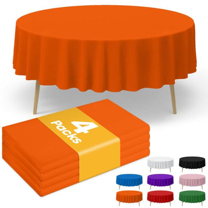Niuara White Plastic Table Cloth - 4 Pack 54" × 108" Rectangle Disposable Tablecloths for 6FT Tables, Table Cover for Party, Holiday & Gathering Use