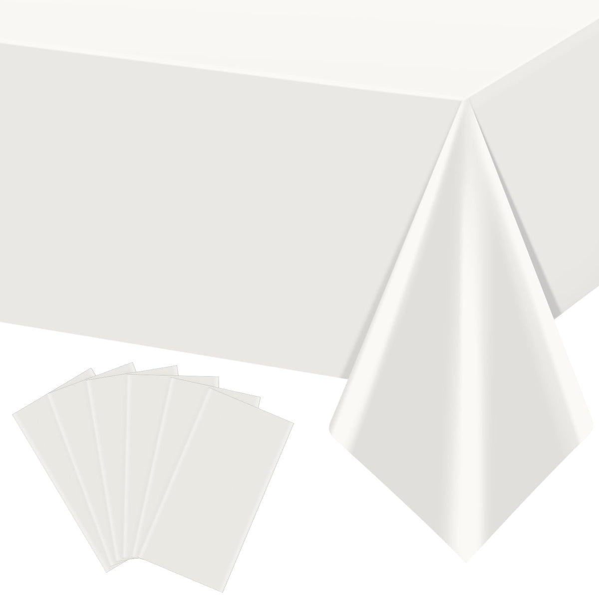 3Pcs Beige Tablecloths for Rectangle Tables,Disposable Plastic Ivory Table Cloth,Waterproof Cream Table Cover for Birthdays Weddings Anniversary Party Decorations,54 x 108 Inch