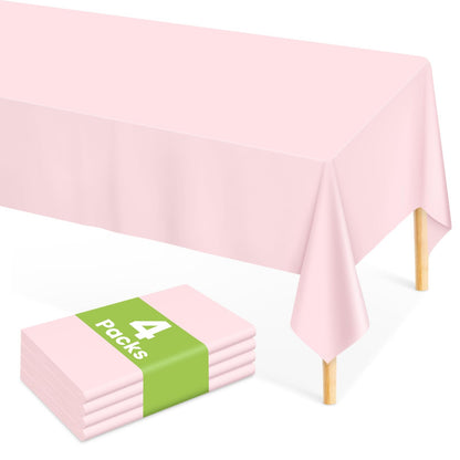 Mulbozy 4 Pcs Pink Gingham Tablecloth 54×108in, Pink Checkered Table Cloth