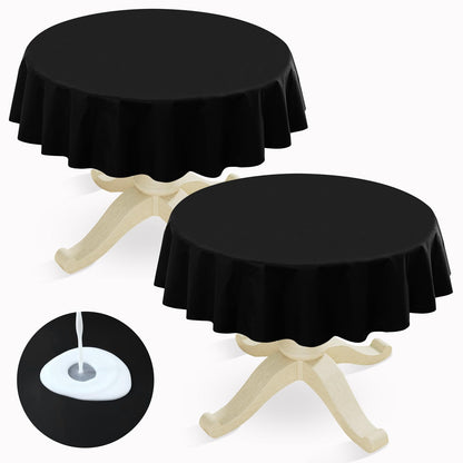 homing Rectangle Black Vinyl Waterproof Tablecloth with Flannel Backed