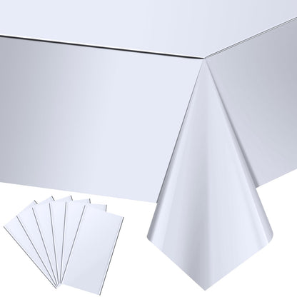 3 Pack Rose Gold Plastic Tablecloth, Dusty Pink Disposable Rectangle Table Covers, Holographic Metallic Foil Tablecloth Rose Party Supplies Decorations for Birthday Wedding Bachelorette, 54x108Inch