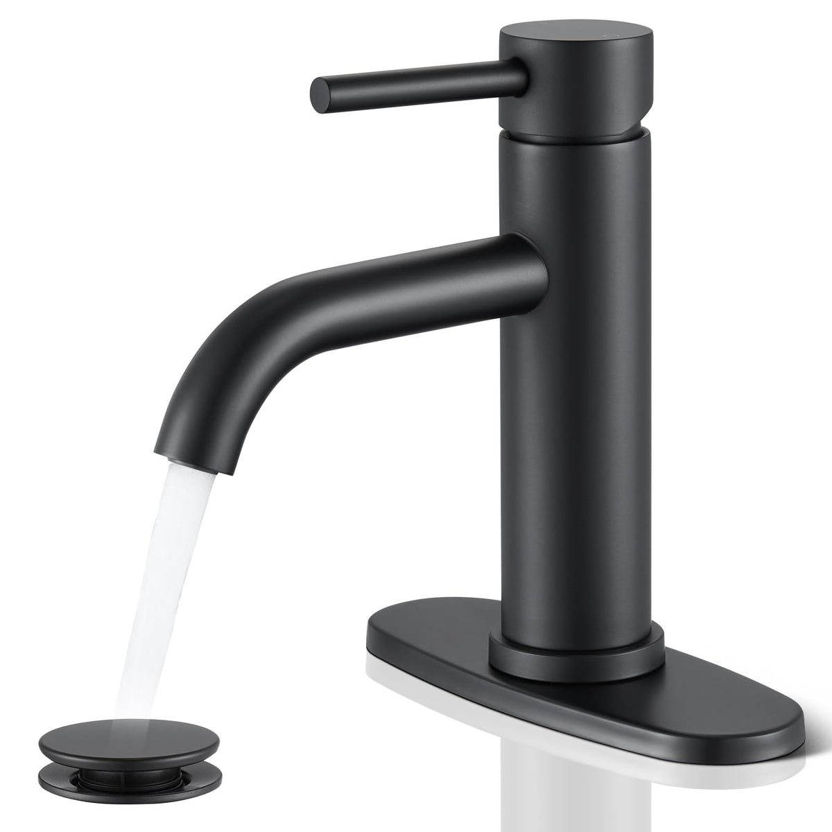 Brushed Gold Bathroom Faucet, Single Hole Bathroom Sink Faucet
