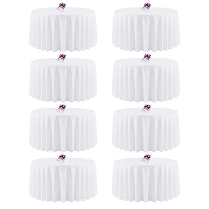 White Rectangle Table Cloth 60 x 102 Inch, 8 Pack