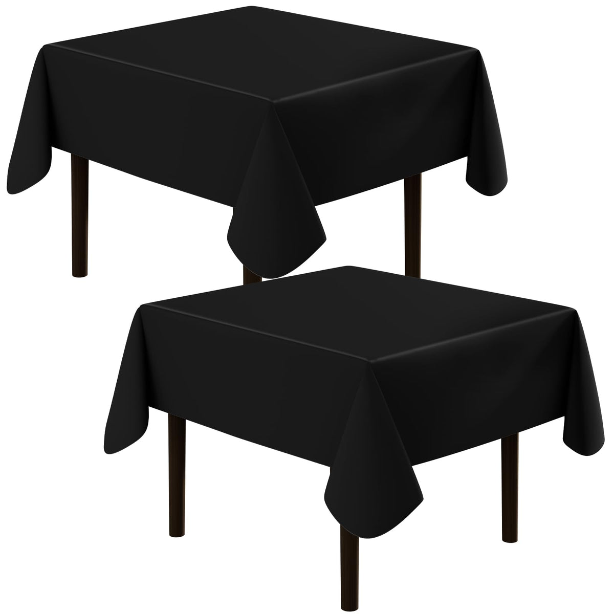 homing Rectangle Black Vinyl Waterproof Tablecloth with Flannel Backed