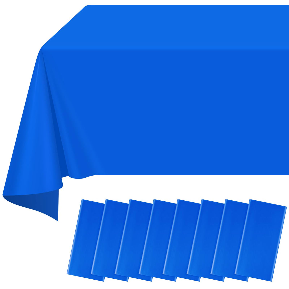 12 Pack Blue and White Plastic Checkered Tablecloth, Premium Decorative Disposable Blue Gingham Plaid Table Cloths for Parties, Rectangle Party Table Cover for Picnic Farm Birthday Wedding, 54x108Inch