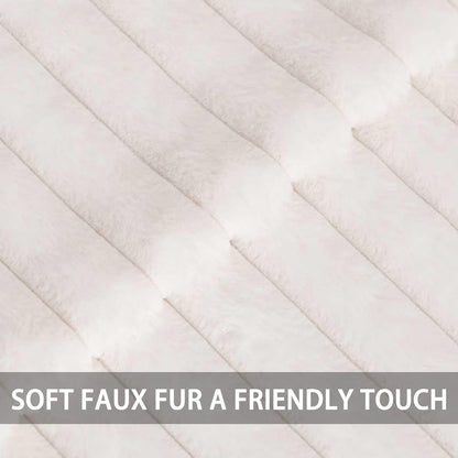 Pack of 2 Faux Fur Christmas Throw Pillow Covers 18x18 Inch, Cream White