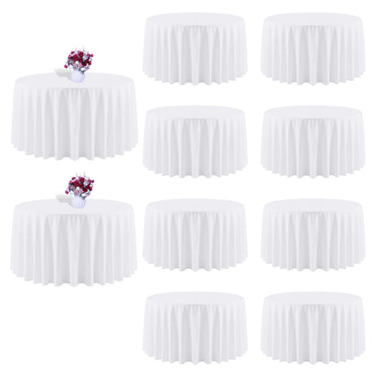 White Rectangle Table Cloth 60 x 102 Inch, 8 Pack