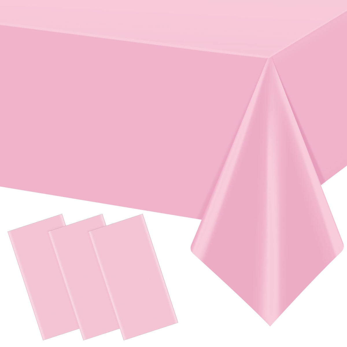 3Pcs Beige Tablecloths for Rectangle Tables,Disposable Plastic Ivory Table Cloth,Waterproof Cream Table Cover for Birthdays Weddings Anniversary Party Decorations,54 x 108 Inch