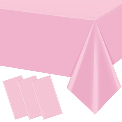 3Pcs Beige Tablecloths for Rectangle Tables,Disposable Plastic Ivory Table Cloth,Waterproof Cream Table Cover for Birthdays Weddings Anniversary Party Decorations,54 x 108 Inch