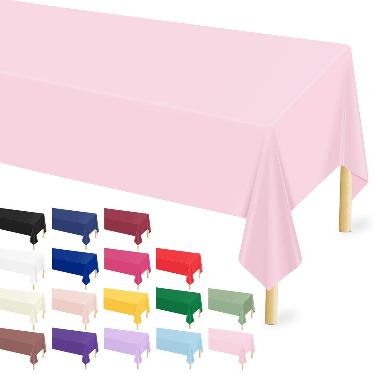 Mulbozy 4 Pcs Pink Gingham Tablecloth 54×108in, Pink Checkered Table Cloth