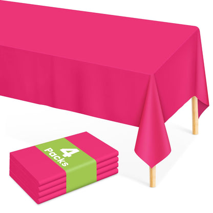 Mulbozy 4 Pcs Pink Gingham Tablecloth 54×108in, Pink Checkered Table Cloth