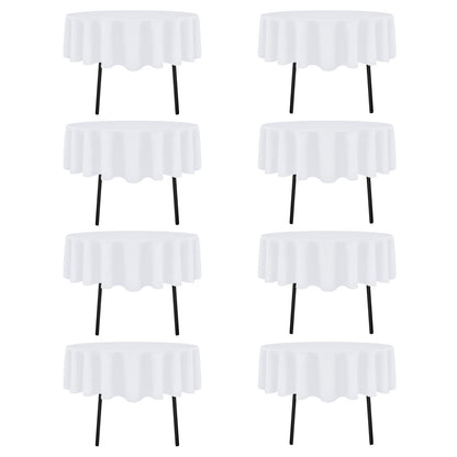 White Rectangle Table Cloth 60 x 102 Inch, 8 Pack