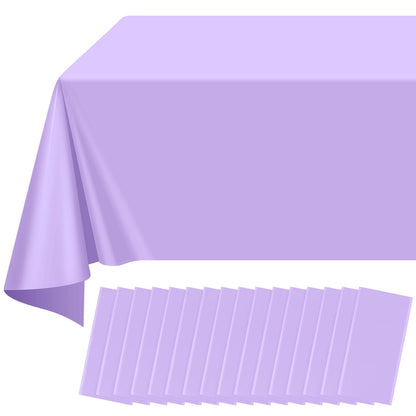 12 Pack Blue and White Plastic Checkered Tablecloth, Premium Decorative Disposable Blue Gingham Plaid Table Cloths for Parties, Rectangle Party Table Cover for Picnic Farm Birthday Wedding, 54x108Inch