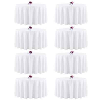 White Rectangle Table Cloth 60 x 102 Inch, 8 Pack