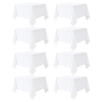 White Rectangle Table Cloth 60 x 102 Inch, 8 Pack