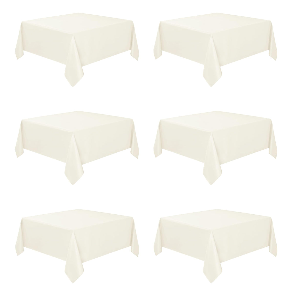 Fitable 6 Pack Ivory Tablecloths 70x120 Inch for 6-8 Ft Rectangle Tables
