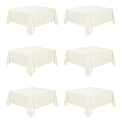 Fitable 6 Pack Ivory Tablecloths 70x120 Inch for 6-8 Ft Rectangle Tables