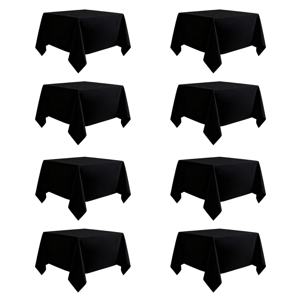 White Rectangle Table Cloth 60 x 102 Inch, 8 Pack