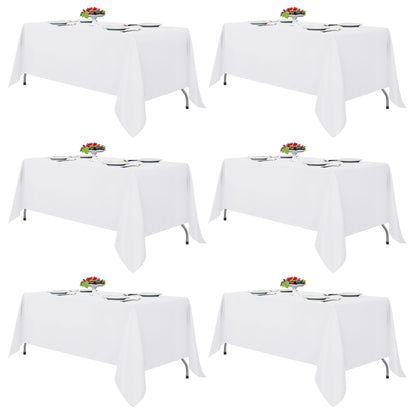 Fitable 6 Pack Ivory Tablecloths 70x120 Inch for 6-8 Ft Rectangle Tables