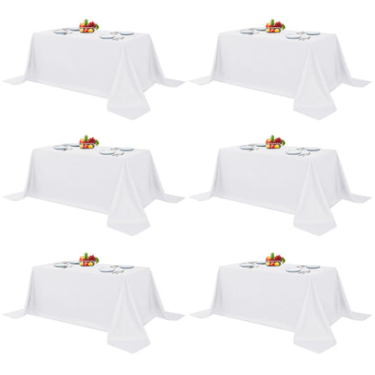 Fitable 6 Pack Ivory Tablecloths 70x120 Inch for 6-8 Ft Rectangle Tables