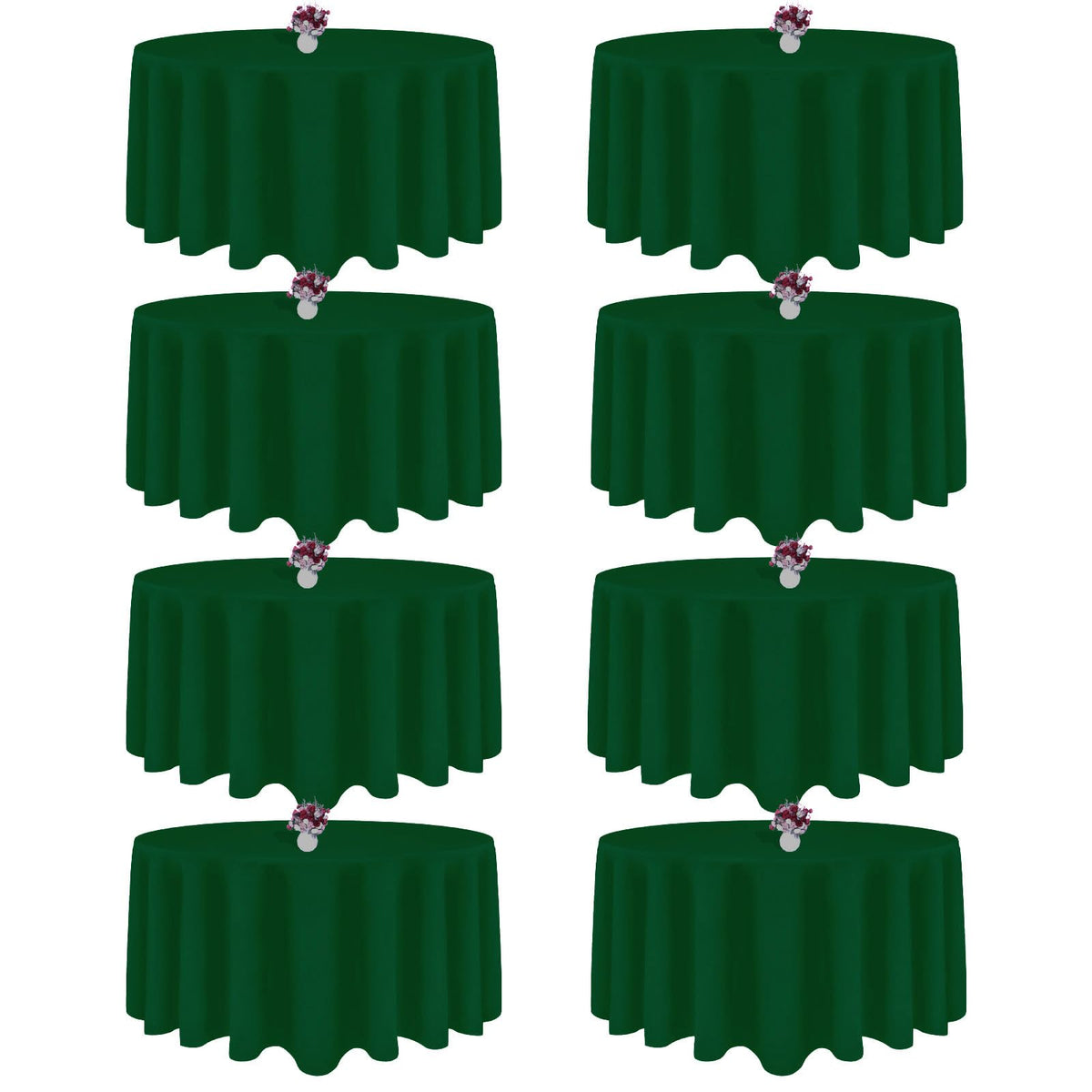 White Rectangle Table Cloth 60 x 102 Inch, 8 Pack