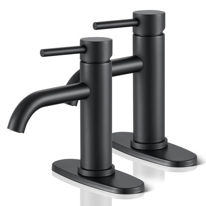 Brushed Gold Bathroom Faucet, Single Hole Bathroom Sink Faucet