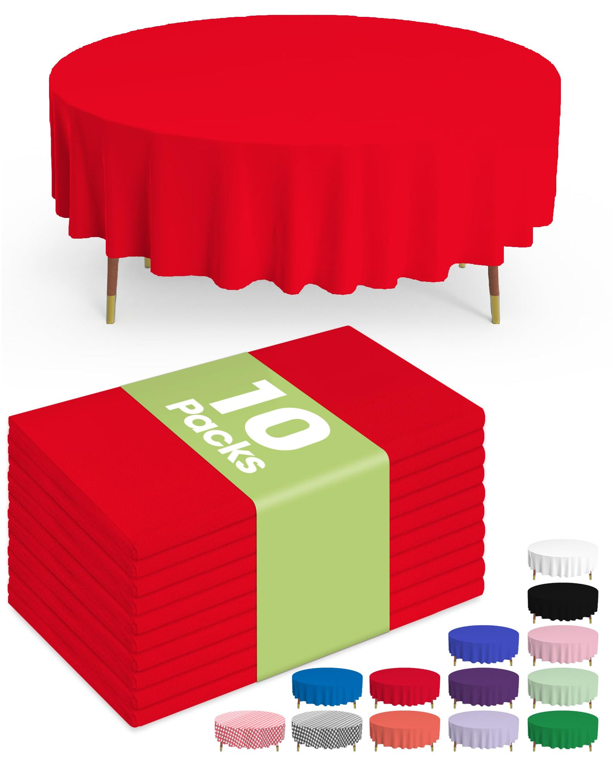 Pureegg Plastic Table Cloth Disposable 54x108 Inch 10 Pack, Beige
