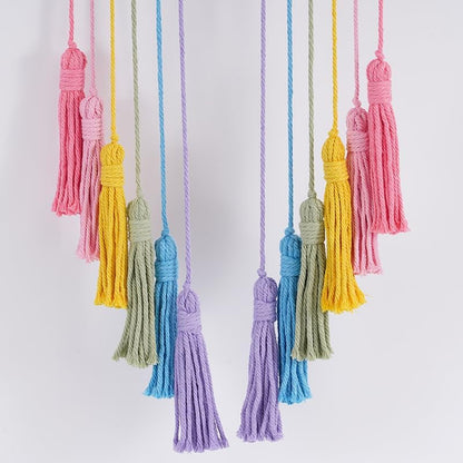 Rainbow Macrame Wall Hanging, Girls Room Decor (Pink Rainbow)