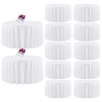 White Rectangle Table Cloth 60 x 102 Inch, 8 Pack