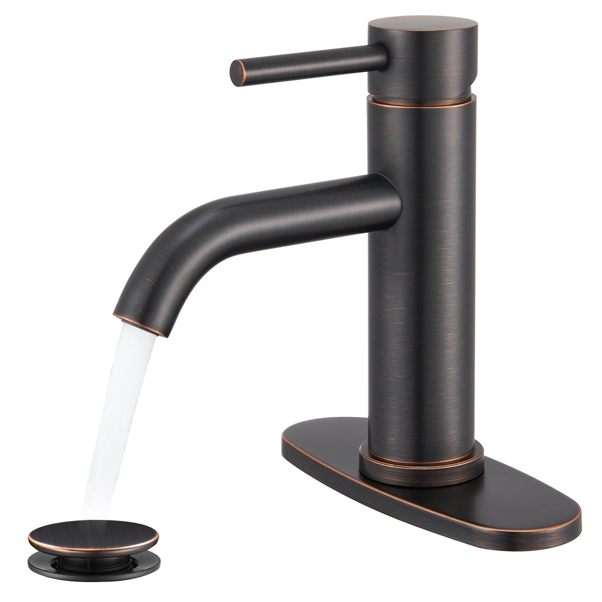 Brushed Gold Bathroom Faucet, Single Hole Bathroom Sink Faucet