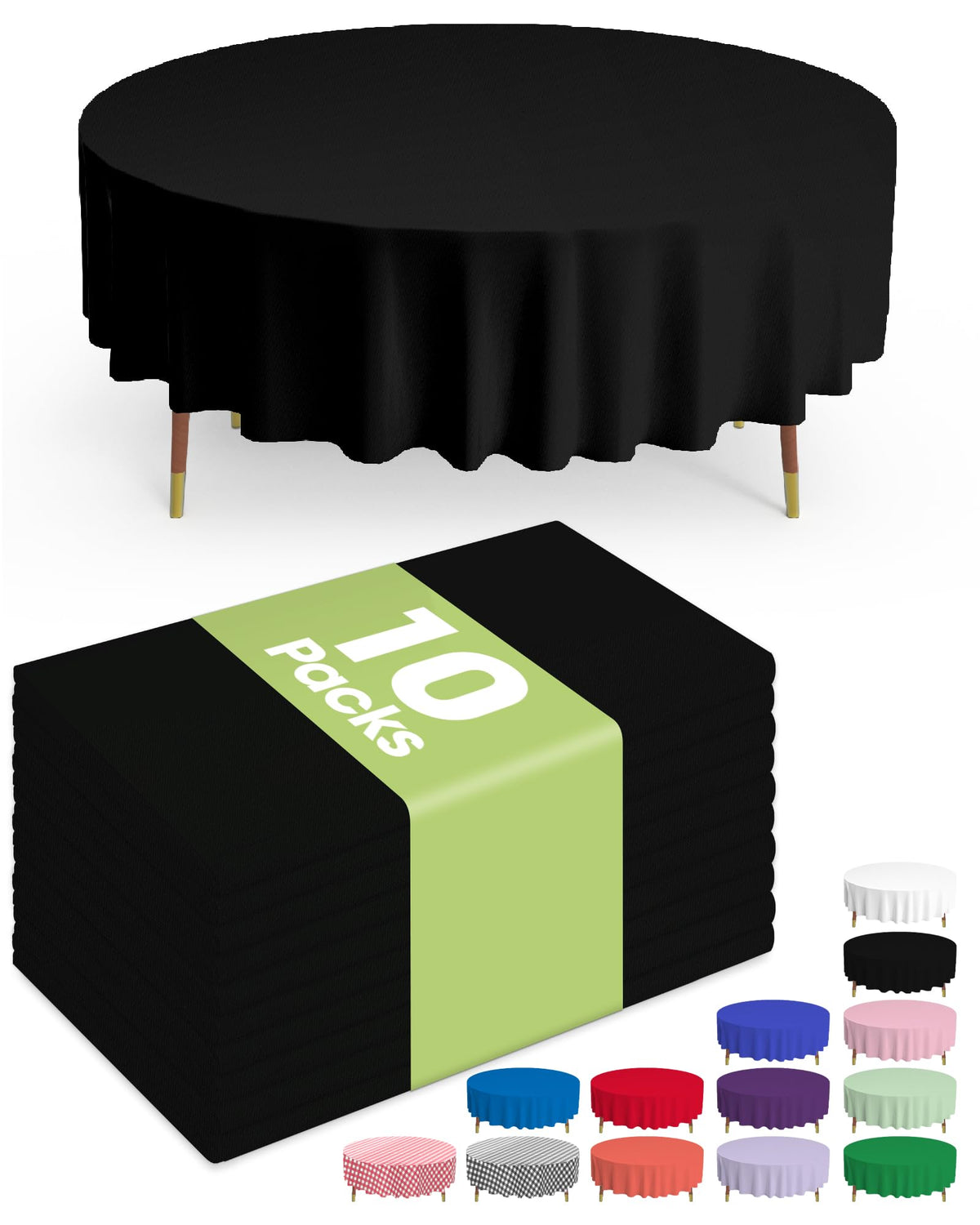 Pureegg Plastic Table Cloth Disposable 54x108 Inch 10 Pack, Beige