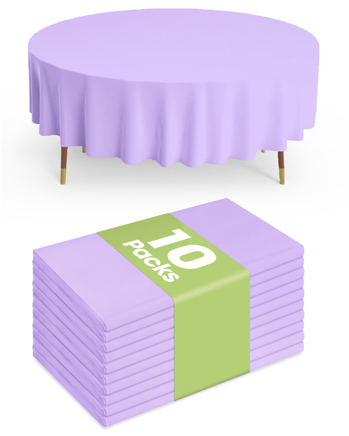 Pureegg Plastic Table Cloth Disposable 54x108 Inch 10 Pack, Beige