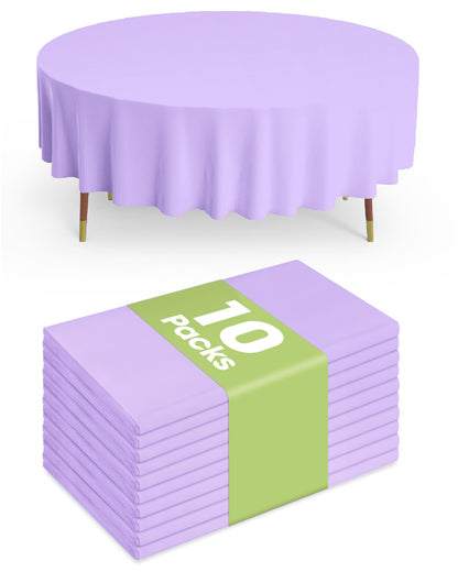 Pureegg Plastic Table Cloth Disposable 54x108 Inch 10 Pack, Beige