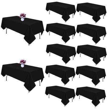 White Rectangle Table Cloth 60 x 102 Inch, 8 Pack