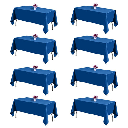 White Rectangle Table Cloth 60 x 102 Inch, 8 Pack