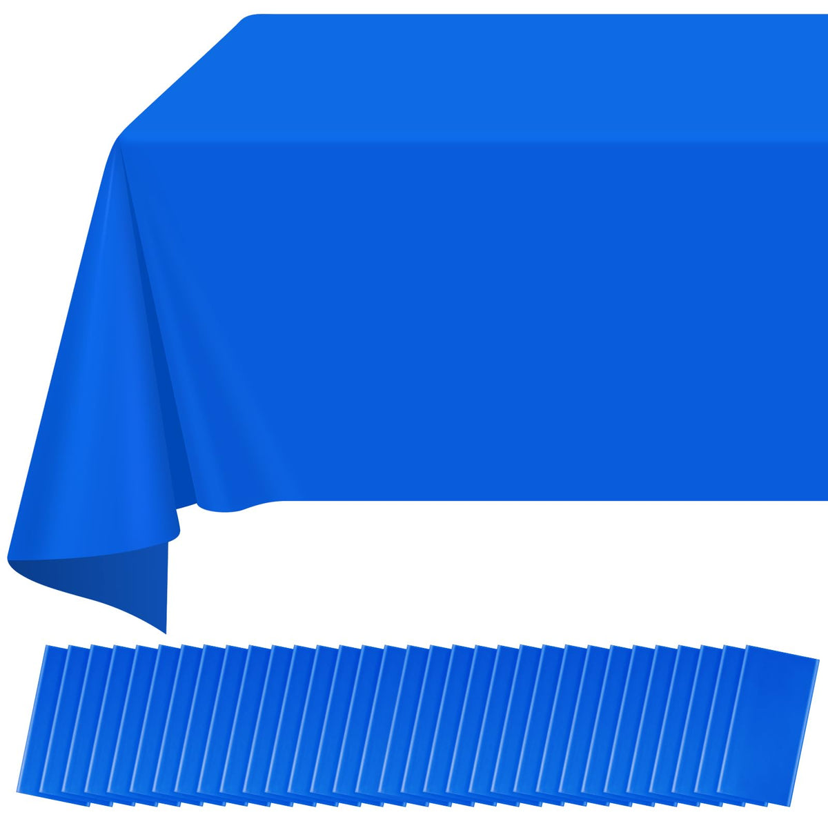 12 Pack Blue and White Plastic Checkered Tablecloth, Premium Decorative Disposable Blue Gingham Plaid Table Cloths for Parties, Rectangle Party Table Cover for Picnic Farm Birthday Wedding, 54x108Inch