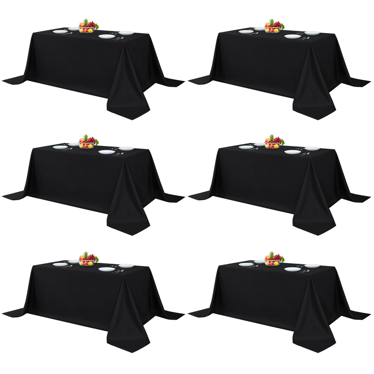 Fitable 6 Pack Ivory Tablecloths 70x120 Inch for 6-8 Ft Rectangle Tables