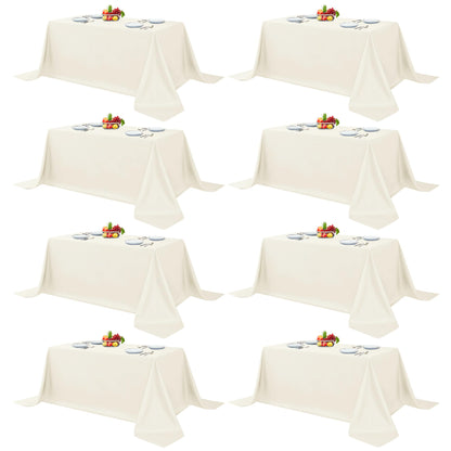 Fitable 6 Pack Ivory Tablecloths 70x120 Inch for 6-8 Ft Rectangle Tables
