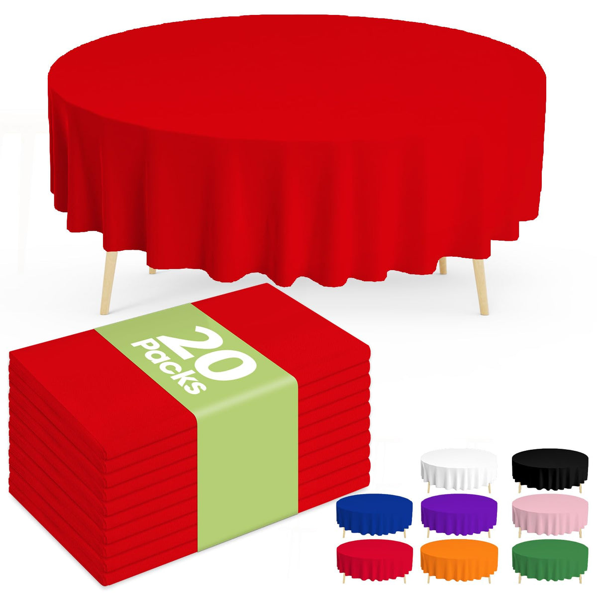 Pureegg 20 Pack White Disposable Plastic Tablecloth 54x108 Inch