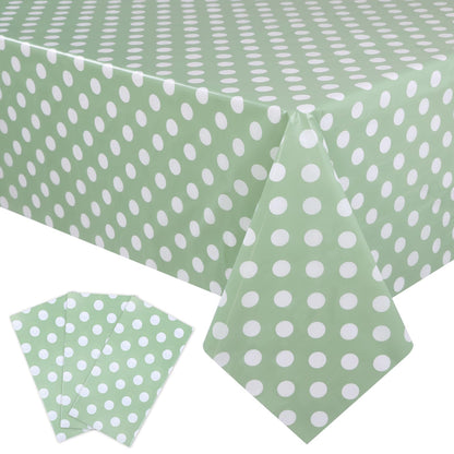 Kesfey 3 Packs Sage Green Gingham Tablecloth Sage Green and White Checkered Table Cloths 54 x 108 Inches Disposable Plastic Gingham Tablecovers Waterproof Picnic Camping Table Covers for Baby Shower