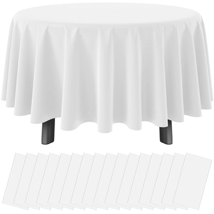 12 Pack Blue and White Plastic Checkered Tablecloth, Premium Decorative Disposable Blue Gingham Plaid Table Cloths for Parties, Rectangle Party Table Cover for Picnic Farm Birthday Wedding, 54x108Inch