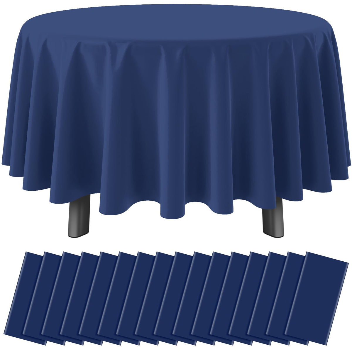 12 Pack Blue and White Plastic Checkered Tablecloth, Premium Decorative Disposable Blue Gingham Plaid Table Cloths for Parties, Rectangle Party Table Cover for Picnic Farm Birthday Wedding, 54x108Inch