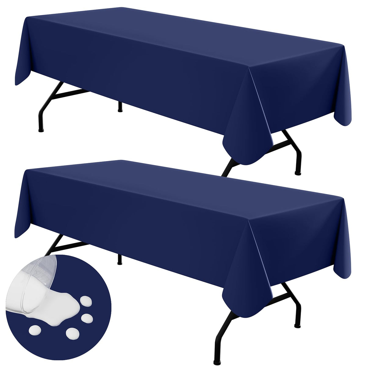 homing Rectangle Black Vinyl Waterproof Tablecloth with Flannel Backed