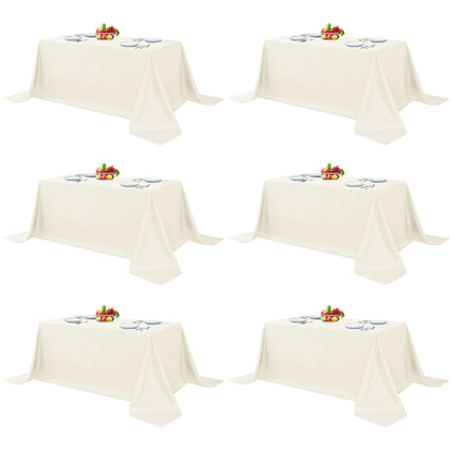 Fitable 6 Pack Ivory Tablecloths 70x120 Inch for 6-8 Ft Rectangle Tables